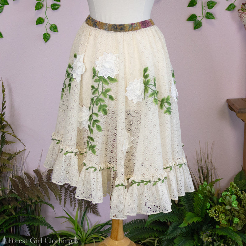 Green Vines Lace Skirt