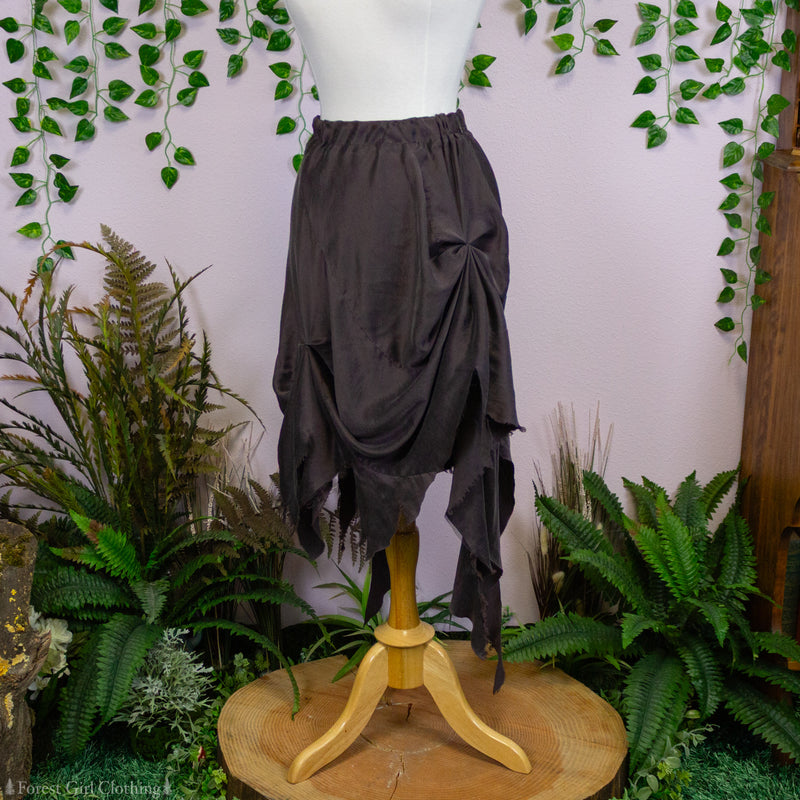 Tattered Gray Silk Skirt