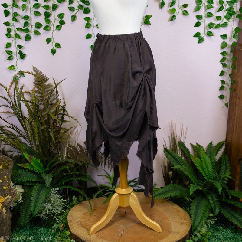 Tattered Gray Silk Skirt