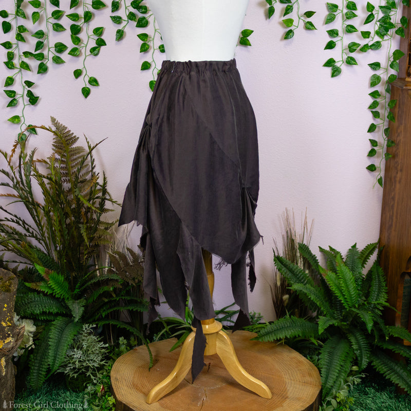Tattered Gray Silk Skirt