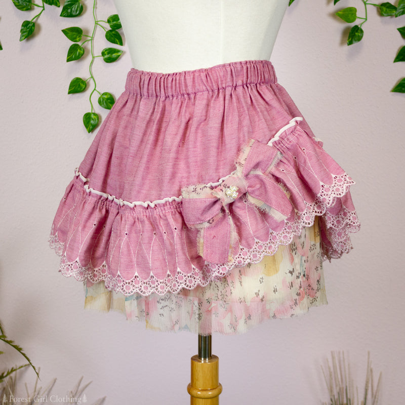 Pink Bow Mini Skirt & Matching Bow Accessory