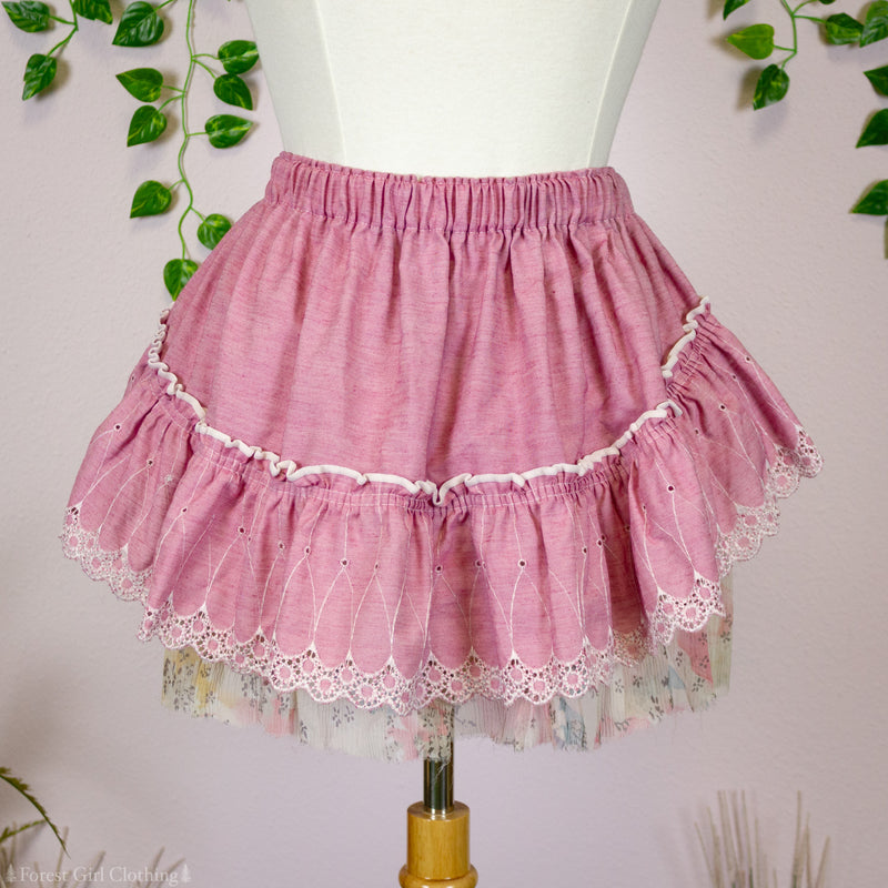 Pink Bow Mini Skirt & Matching Bow Accessory