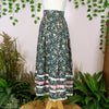 Forest Green Floral Maxi Skirt