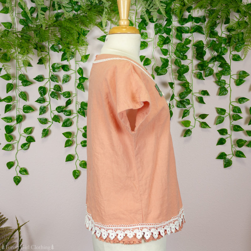 Strawberry Linen Top