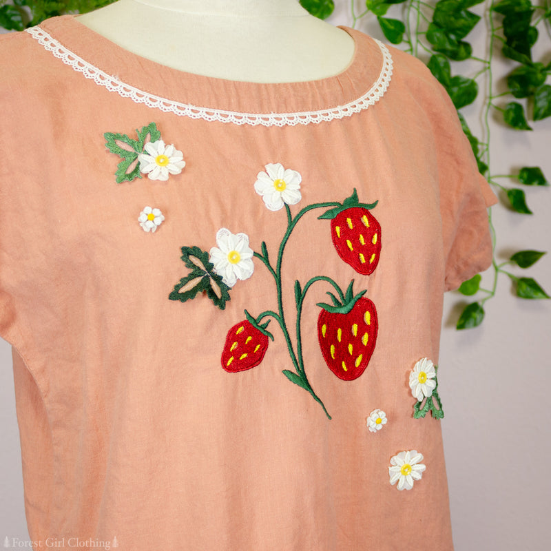 Strawberry Linen Top