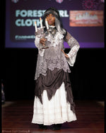 Tattered Gray Silk Skirt