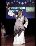 Tattered Gray Silk Skirt