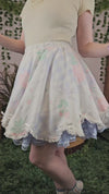 White Scalloped Circle Skirt with Bows