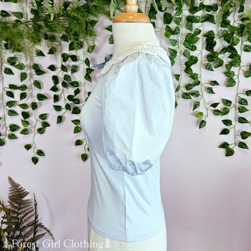 Sky Blue Deer Heart Top