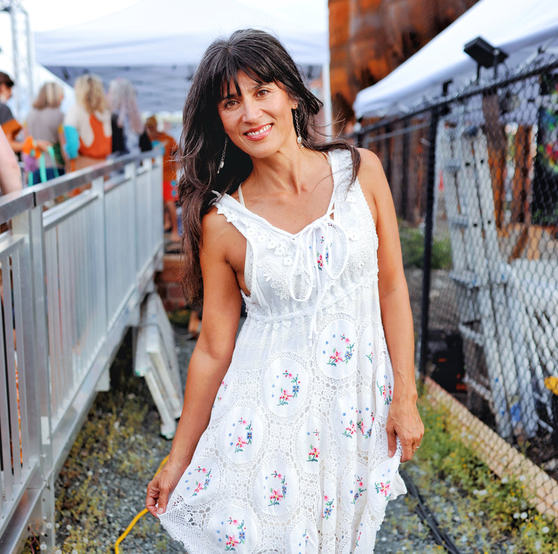 White Cross Stitch Doily Dress