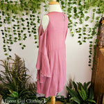 Dusty Rose Off-Shoulder Ruffle Dress
