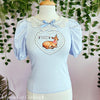 Sky Blue Deer Heart Top
