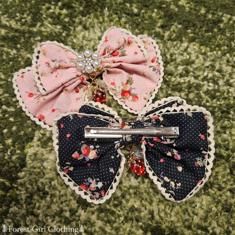 Strawberries & Cream Hair Bow