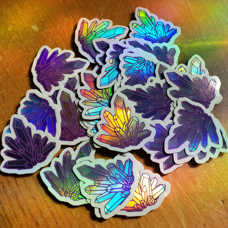 Crystal Cluster Mini Holographic Sticker