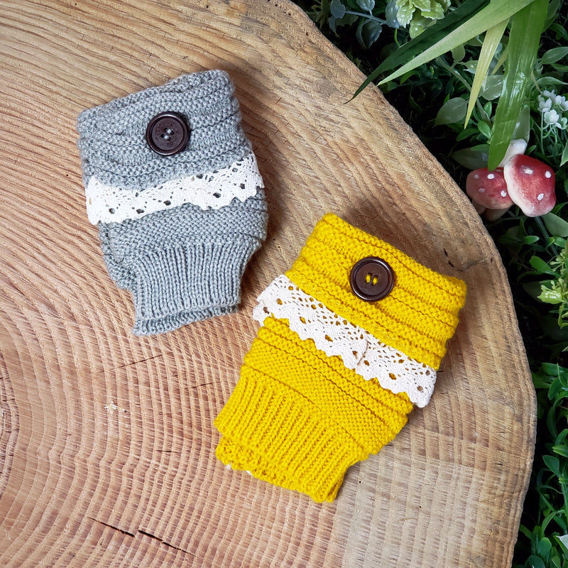 Button Knit Hand Warmers