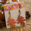 Wood Leaf Earrings (Various Colors and Shapes)