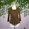 Brown Beaded Knit Top