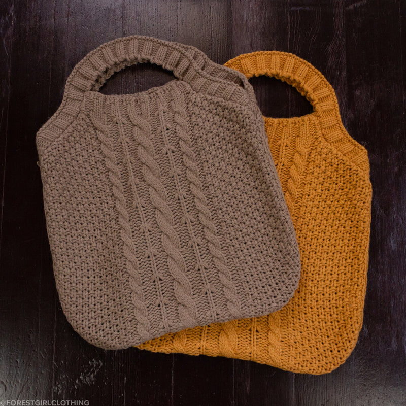 Cable Knit Tote Bag