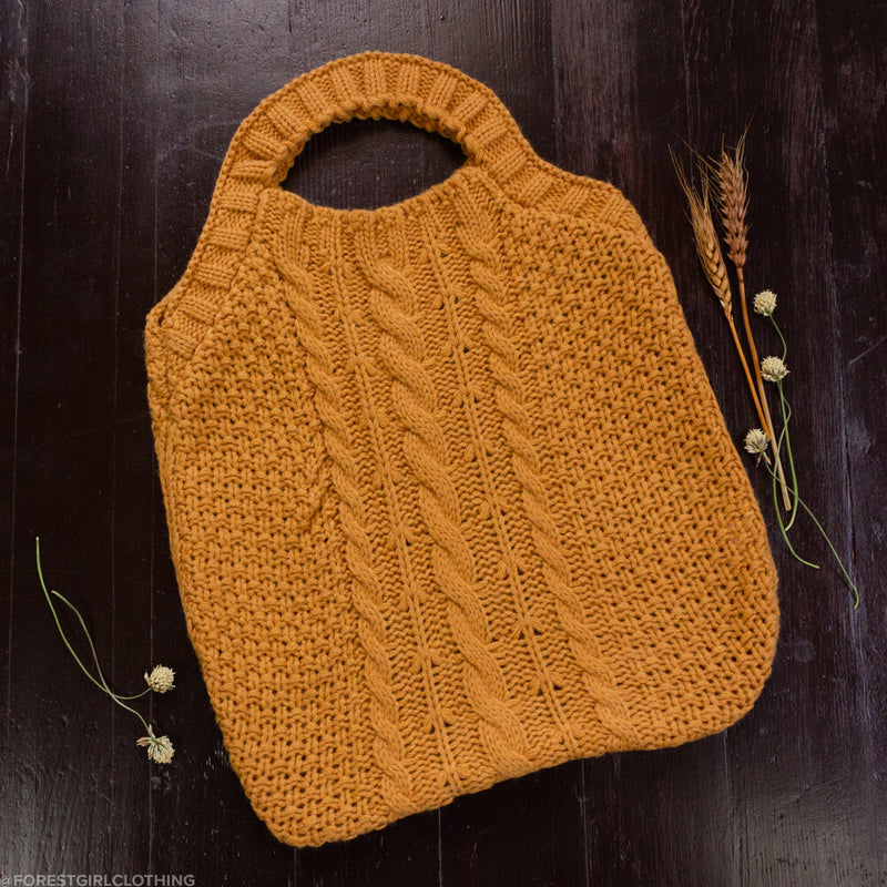Cable Knit Tote Bag