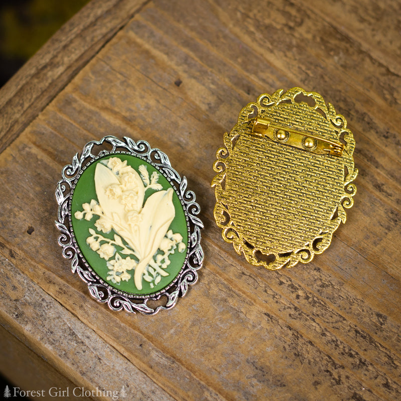 Lily of the Valley Cameo Brooch