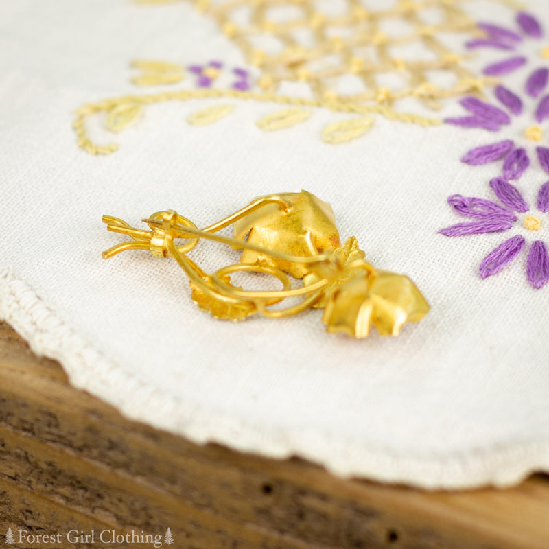 Gold and Pearl Flower Brooch